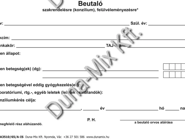Beutaló (szakrend. Felülvizsg.)